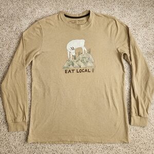 Patagonia Tan Long Sleeve with Eat Local Graphic